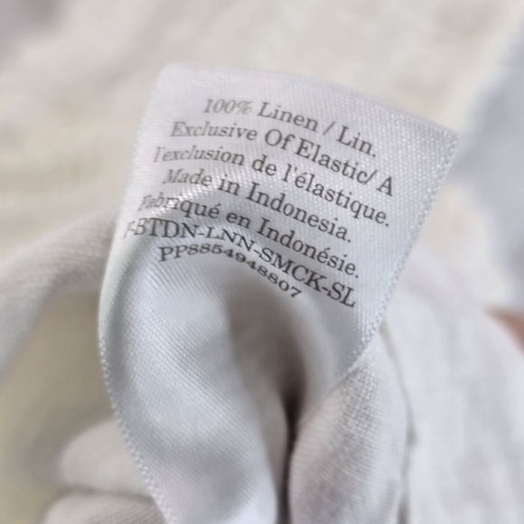 Everlane Tank Top Womens Small Linen Smocked Crop Picnic Shirt - Picture 11 of 12